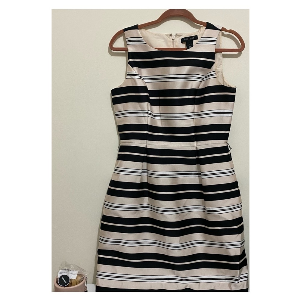 SLEEVELESS STRIPE FIT AND FLARE DRESS - Picture 3 of 6
